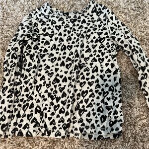 NWOT Old Navy Black Heart Print Top